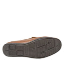 Mocasín Café Camel Con Herraje Metálico
