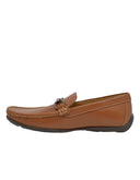 Mocasín Café Camel Con Herraje Metálico