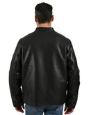 Chamarra Negra Tipo Action Leather Con Cierre Completo
