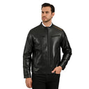 Chamarra Racer efecto piel con cierre para hombre