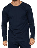 Playera Pijama Manga Larga de Algodón Azul Marino