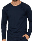 Playera Pijama Manga Larga de Algodón Azul Marino