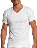 Set de 2 Camisetas Cuello V de Algodón Blanco