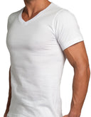 Set de 2 Camisetas Cuello V de Algodón Blanco