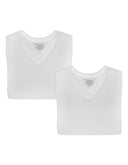 Set de 2 Camisetas Cuello V de Algodón Blanco