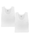 Set de 2 Camisetas Sin Mangas de Algodón Blanco