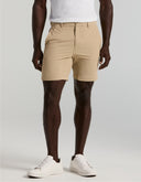 Short Beige Trench Coat Tech Stretch 4-Way Performance