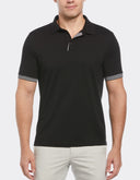 Polo Negro con Tecnología Moisture Wicking y Cuello Tejido
