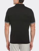 Polo Negro con Tecnología Moisture Wicking y Cuello Tejido