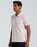 Polo Rosa Orchid Ice Texturizado Ribbed Stretch con Cierre