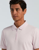 Polo Rosa Orchid Ice Texturizado Ribbed Stretch con Cierre