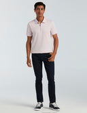 Polo Rosa Orchid Ice Texturizado Ribbed Stretch con Cierre