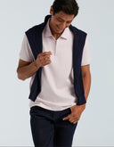 Polo Rosa Orchid Ice Texturizado Ribbed Stretch con Cierre