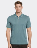 Polo de Manga Corta North Atlantic con Textura Rib y Cierre Zip