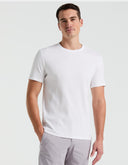 Playera Bright White de Algodón con Cuello Redondo y Corte Stretch Slim