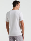 Playera Bright White de Algodón con Cuello Redondo y Corte Stretch Slim