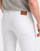 Pantalón Slim Fit Blanco Marfil de Punto con Stretch