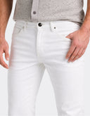 Pantalón Slim Fit Blanco Marfil de Punto con Stretch