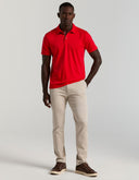 Polo Rojo Racing Red Interlock Algodón Transpirable