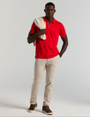 Polo Rojo Racing Red Interlock Algodón Transpirable