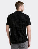 Camisa de Manga Corta Negra con Micro Estampado Foot Dot