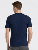 Playera Tipo Sweater Blue Wing Teal de Manga Corta con Cuello Redondo y Rayas