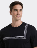 Playera Casual Black con Franja White