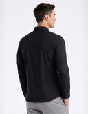 Camisa Perry Ellis Slim Fit Negra con Textura Dobby Stretch