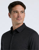 Camisa Perry Ellis Slim Fit Negra con Textura Dobby Stretch