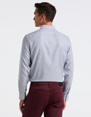 Camisa Slim Fit Azul Claro con Microtextura y Cuello Expandible