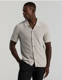 Camisa Tejida Tipo Sweater Algodón Modal Mesh Quiet Gray Manga Corta