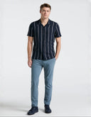 Camisa Manga Corta Dark Shapphire a Rayas Texturizadas