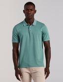 Polo Verde Arctic Jacquard Texturizado Algodón Manga Corta