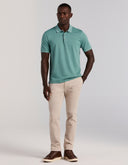Polo Verde Arctic Jacquard Texturizado Algodón Manga Corta