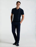 Polo Dark Sapphire con Rayas Vertical Stripe