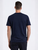 Playera Azul Dark Sapphire de Algodón con Logo Bold y Cuello Redondo
