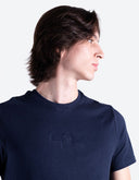 Playera Azul Dark Sapphire de Algodón con Logo Bold y Cuello Redondo