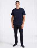 Playera Azul Dark Sapphire de Algodón con Logo Bold y Cuello Redondo