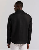 Camisa Black De 100% Lino Manga Larga