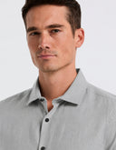 Camisa Quiet Gray De 100% Lino Manga Larga