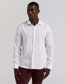 Camisa Blanca Bright White De 100% Lino Manga Larga