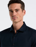 Camisa Dark Sapphire De 100% Lino Manga Larga