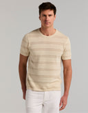 Playera Tejido Tipo Sweater Silver Birch Rayas Textura Mesh Algodón