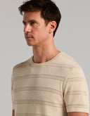 Playera Tejido Tipo Sweater Silver Birch Rayas Textura Mesh Algodón