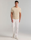 Playera Tejido Tipo Sweater Silver Birch Rayas Textura Mesh Algodón