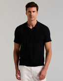 Polo Tejido Tipo Sweater Azul Dark Sapphire Jacquard Modal Algodón