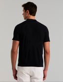 Polo Tejido Tipo Sweater Azul Dark Sapphire Jacquard Modal Algodón