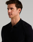 Polo Tejido Tipo Sweater Azul Dark Sapphire Jacquard Modal Algodón