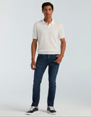 Polo Tejido Tipo Sweater Algodón Modal Textura Checker Bright White