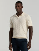 Polo Tejido Tipo Sweater Algodón Modal Textura Checker Birch